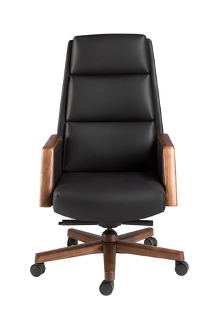 Fauteuil de bureau en bois - 68 x 70 x 120 cm - Revêtement en simili cuir