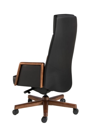 Fauteuil de bureau en bois - 68 x 70 x 120 cm - Revêtement en simili cuir
