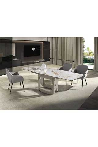 Table à manger extensible en marbre - 150/190 x 90 x 76 cm