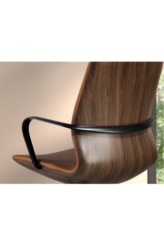 Fauteuil de bureau en noyer - 59 x 61 x 94 cm - Revêtement en simili cuir