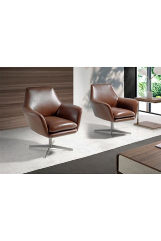 Fauteuil  - Cognac - En cuir