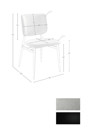 2 chaises - 48 x 83 x 60 cm