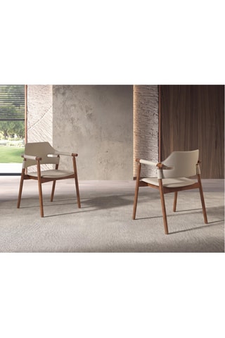 Fauteuil - Beige - En cuir