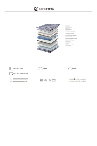 Matelas hybride avec latex naturel et mini ressorts ensachés - Equilibré