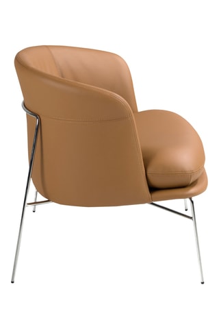 Fauteuil - Marron clair - En synthétique, vinyle et polyester