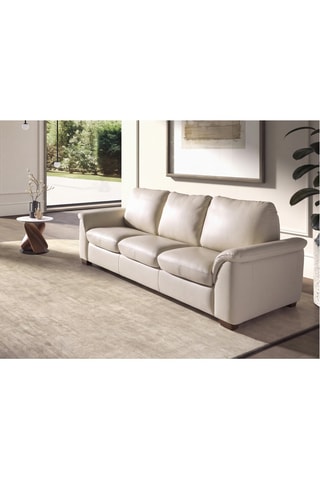 Canapé convertible - Beige - 3 places - En cuir
