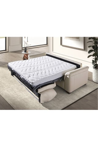 Canapé convertible - Beige - 3 places - En cuir
