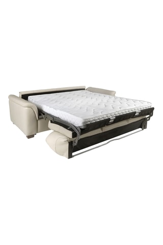 Canapé convertible - Beige - 3 places - En cuir