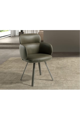 Fauteuil - Kaki - En synthétique, vinyle et polyester