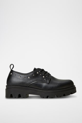 Derbys plateformes en cuir - Noir