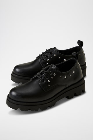 Derbys plateformes en cuir - Noir