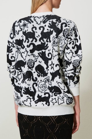 Pull en laine et cachemire - Blanc - Twin Set