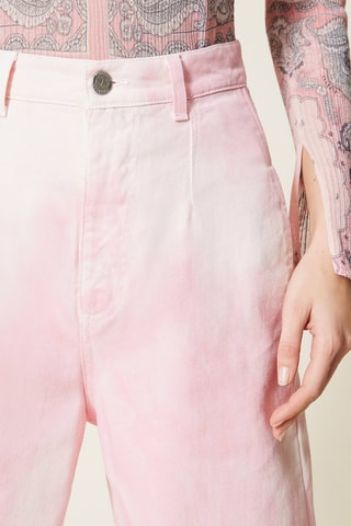 Pantalon droit taille haute Rose