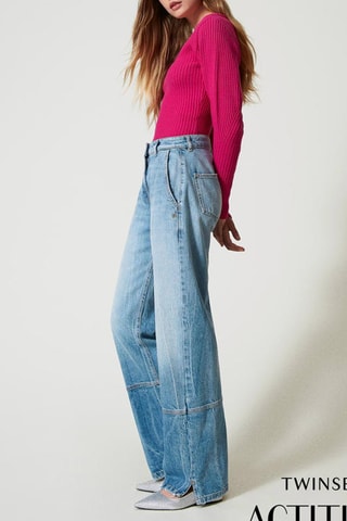 Jean wide legs taille haute - Bleu clair - Twin Set