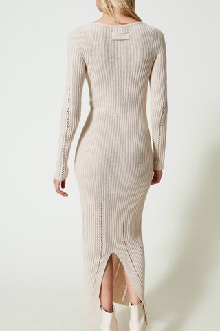 Robe pull en laine et cachemire - Beige - Twin Set