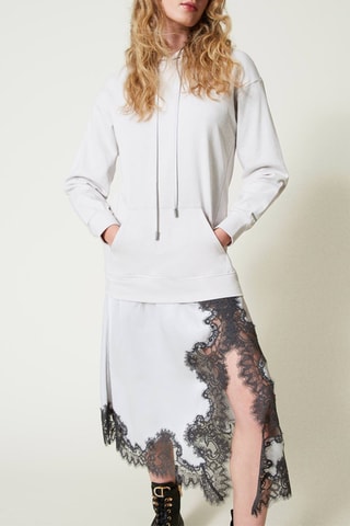 Robe trompe-l'oeil à capuche - Blanc - Twin Set