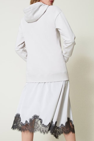 Robe trompe-l'oeil à capuche - Blanc - Twin Set