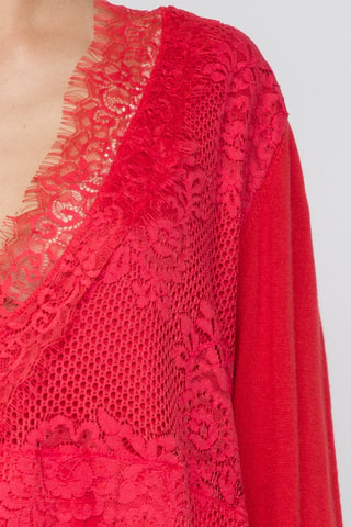 Robe pull en laine et cachemire - Rouge