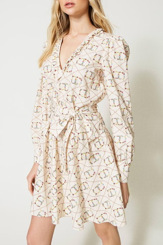 Robe patineuse - Twinset - Beige et rouge