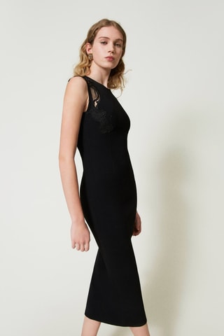 Robe fourreau sans manches - Noir