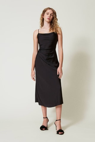 Robe midi sans manches - Noir
