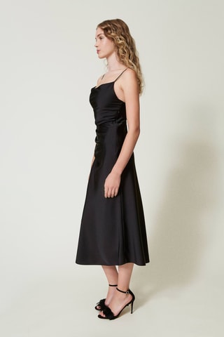 Robe midi sans manches - Noir
