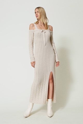 Robe pull en laine et cachemire - Beige