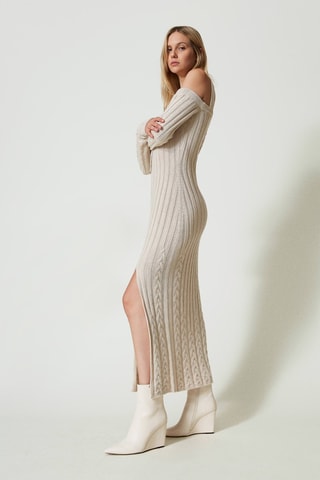 Robe pull en laine et cachemire - Beige