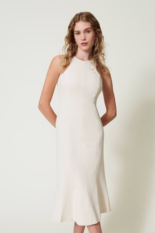 Robe midi sans manches - Blanc