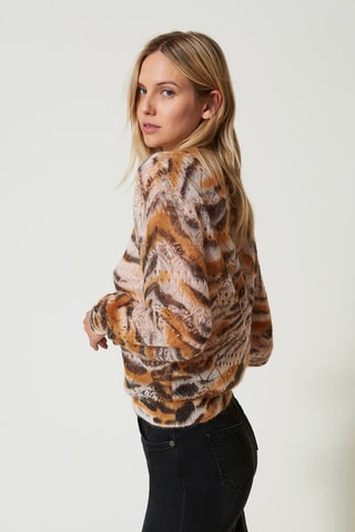 Pull en laine et mohair - Marron