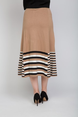 Jupe midi taille haute - Beige