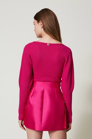 Minijupe taille haute - Fuchsia