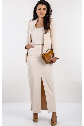 Jupe longue taille haute - Beige