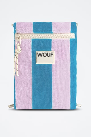 Porte-téléphone en coton biologique Terry - Bleu et violet