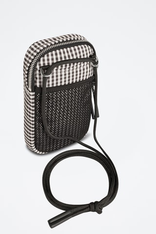 Porte-téléphone Quilted - Blanc et noir