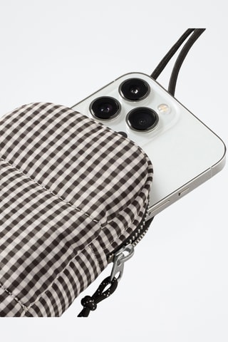 Porte-téléphone Quilted - Blanc et noir