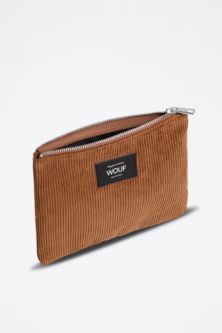 Pochette en velours et coton biologique Corduroy - Marron