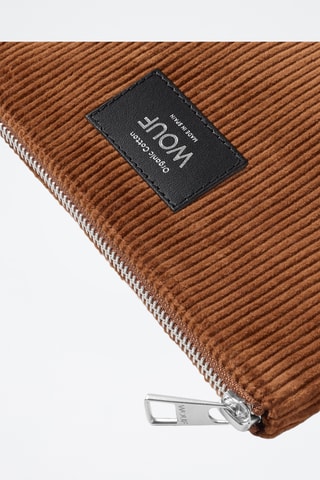 Pochette en velours et coton biologique Corduroy - Marron