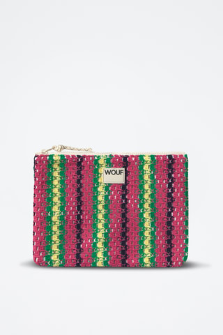 Pochette Crochet - Rose et vert