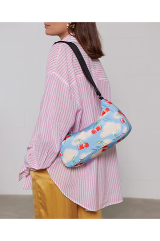 Sac porté épaule Studio - Bleu et rouge