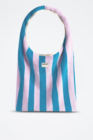 Sac à main en coton biologique Terry - Bleu et violet