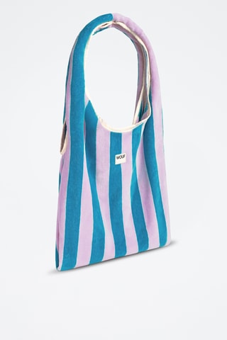 Sac à main en coton biologique Terry - Bleu et violet