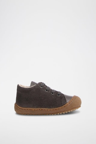 Zapatillas de piel napa - Gris y rojo