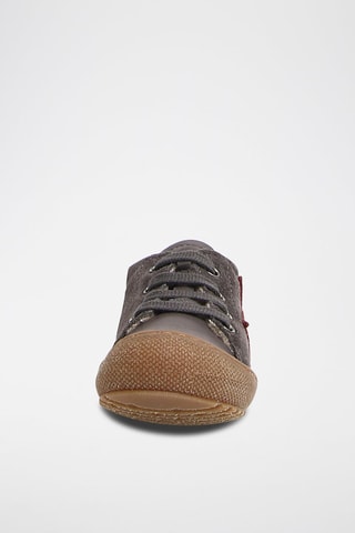 Zapatillas de piel napa - Gris y rojo