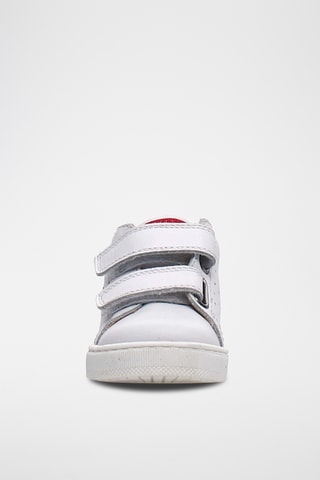 Zapatillas de piel - Blanco y rosa