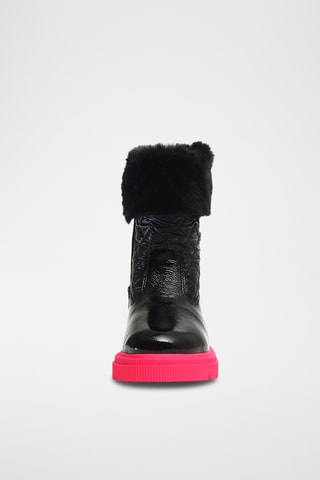 Botines forrados de piel de charol Sylty Fluff - Negro