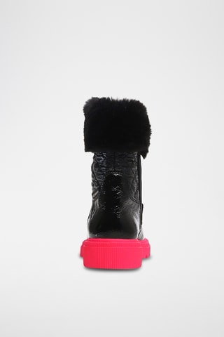 Botines forrados de piel de charol Sylty Fluff - Negro