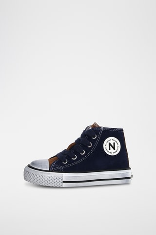 Zapatillas altas de nobuk Yflas - Azul marino y marrón claro