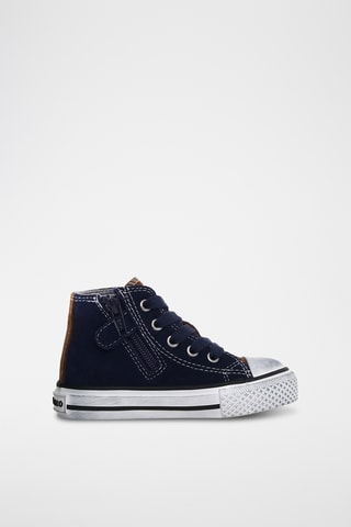 Zapatillas altas de nobuk Yflas - Azul marino y marrón claro