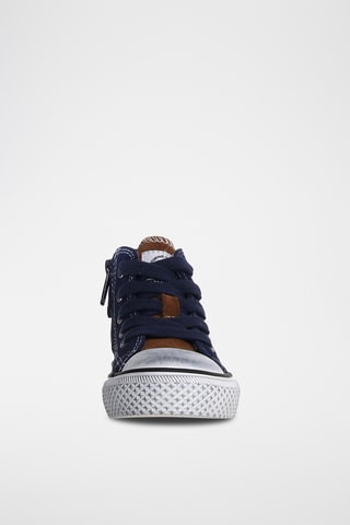 Zapatillas altas de nobuk Yflas - Azul marino y marrón claro